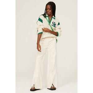 SOMETHING NAVY White Two Tone Denim Cotton Extra Wide Flair Jeans Size 25